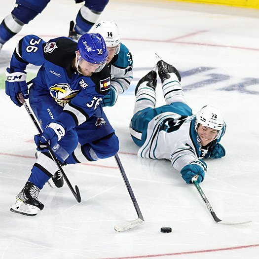 William Eklund (72) drives to break up a rush by Anton Bidh (36)
